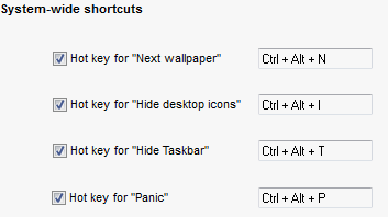 BioniX Wallpaper Changer - System-wide shortcuts